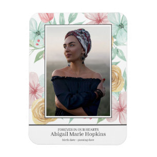 Elegant Pastel Floral In Loving Memory Funeral Magnet