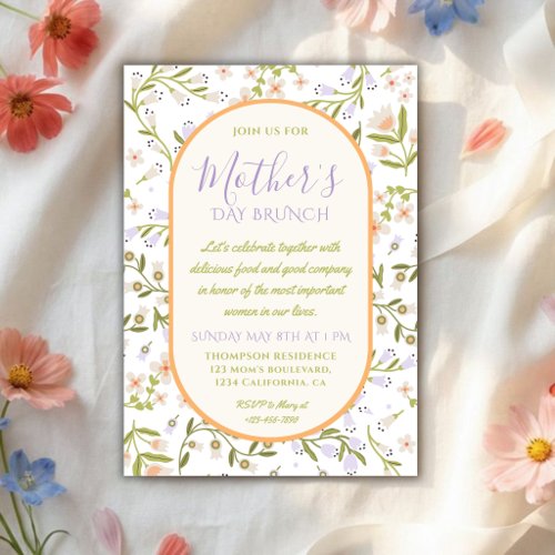 Elegant Pastel Floral Mother’s Day Brunch Invitation