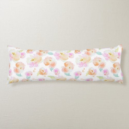 Elegant pastel floral pattern body pillow