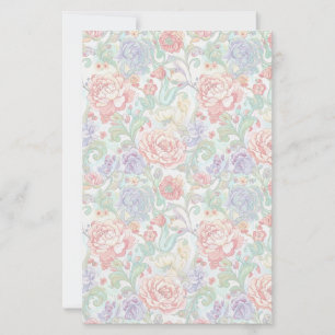 Elegant Pastel Floral Two-Sided Scrapbook Paper