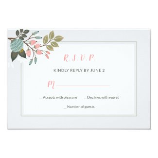 Elegant Pastel Floral Wedding RSVP Card
