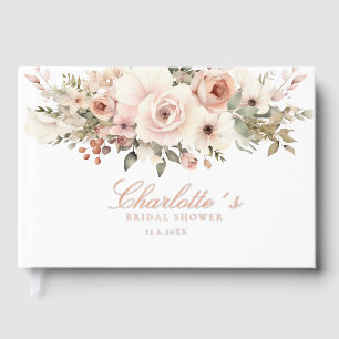 Elegant pastel flower bouquet Bridal Shower Foil Guest Book