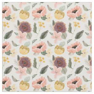 Elegant pastel flower pattern l Feminine l Pink Fabric