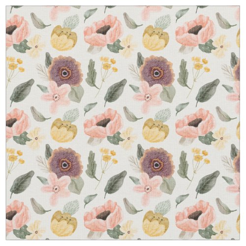 Elegant pastel flower pattern l Feminine l Pink Fabric