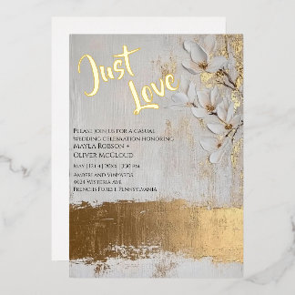 Elegant Pastel Foil floral Wedding Invitation