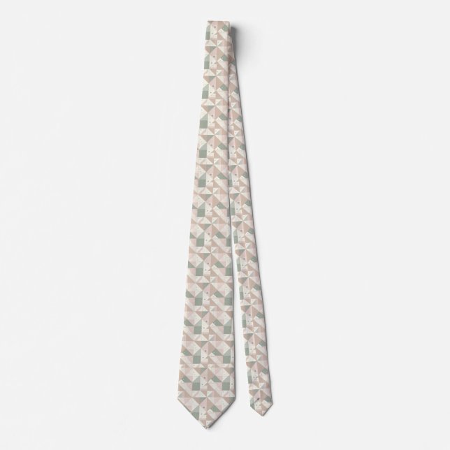 Elegant Pastel Geometry Neck Tie (Front)