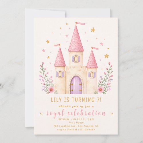 Elegant Pastel Girl Birthday Invitation