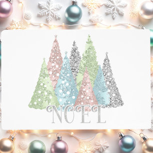 Elegant Pastel Glitter Christmas Tree  Placemat