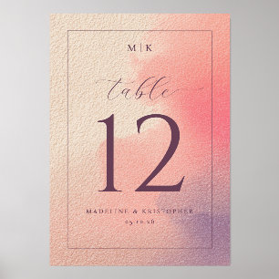 Elegant Pastel Gradient Table Number Holder