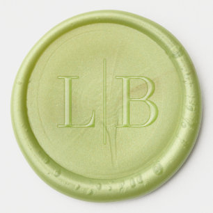 Elegant Pastel Green Embossed Initials Seal Wax Seal Sticker