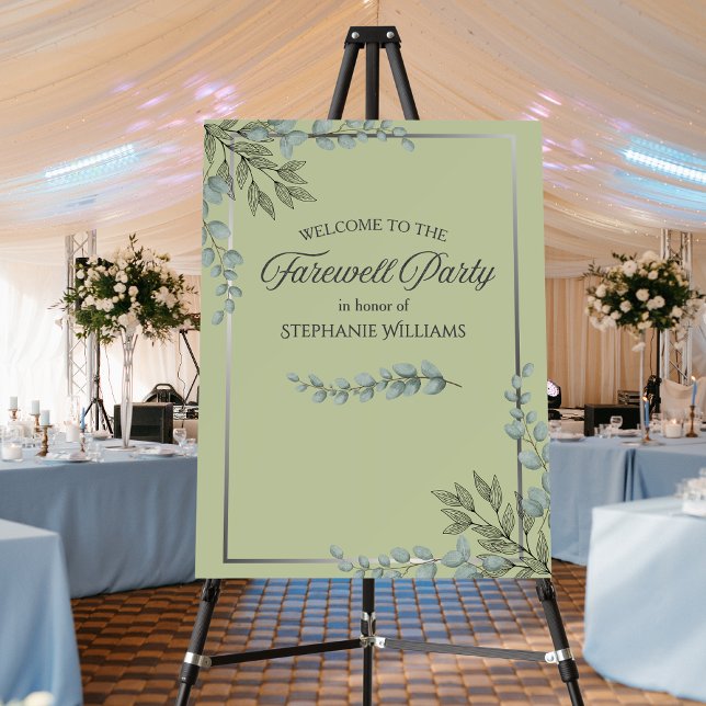 Elegant Pastel Green Flower Farewell Party Foam Board (Creator Uploaded)