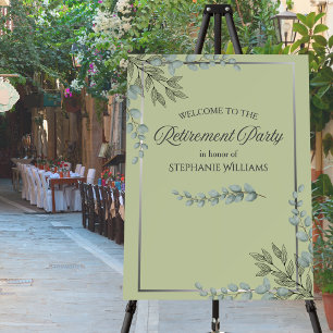 Elegant Pastel Green Flower Retirement Party Foam Board