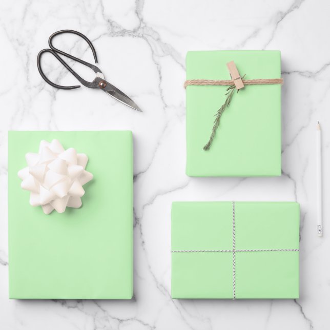 Elegant pastel green Minimalist and chic  Wrapping Paper Sheets (Front)