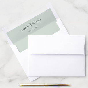 Elegant Pastel Green Typographic Envelope Liner