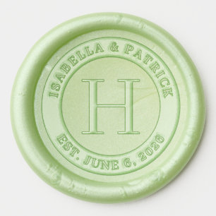Elegant Pastel Green Typographic Wax Seal Sticker