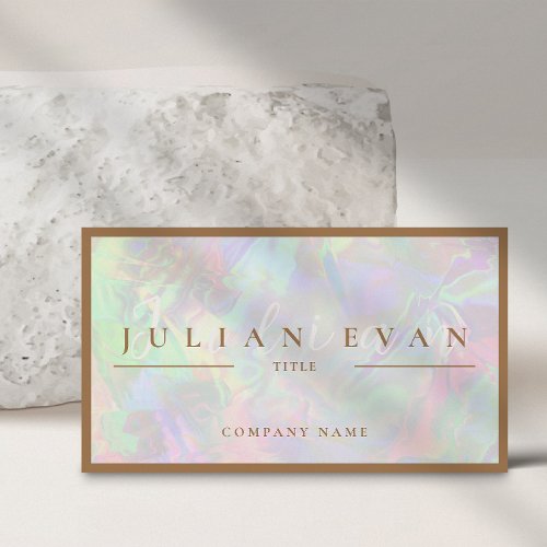 Elegant Pastel Holographic Beauty Business Card