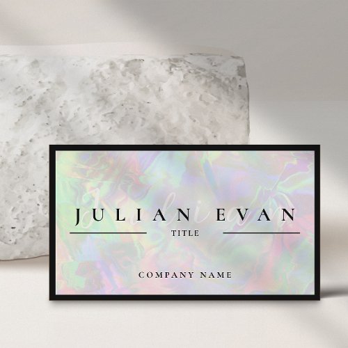 Elegant Pastel Holographic Business Card
