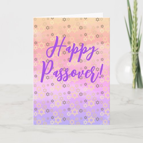 Elegant Pastel Jewish Passover Star of David Card