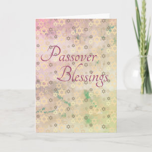 Elegant Pastel Jewish Passover Star of David Card