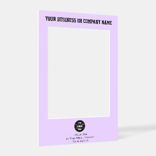 Elegant Pastel Lavender Custom Logo & Business Selfie Frame