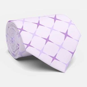 Elegant Pastel Lavender Geometric Star Neck Tie