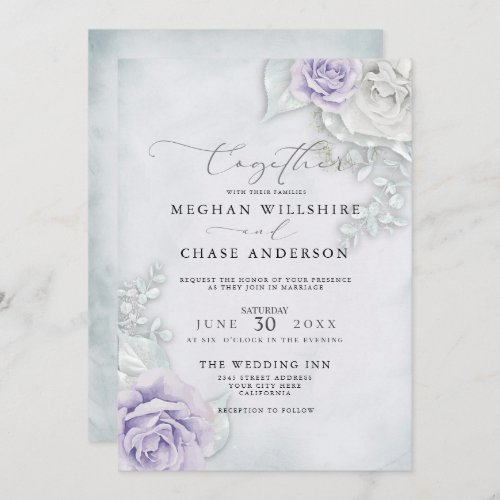 Elegant Pastel Lilac Roses Invitation