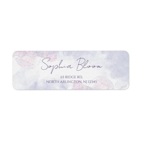 Elegant Pastel Liquid Watercolor Ink Address Label