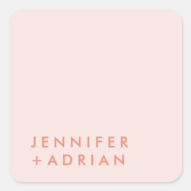 Elegant Pastel Minimal  ﻿Modern  Square Sticker (Front)