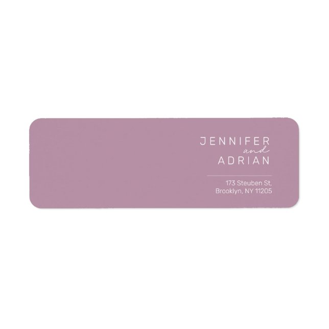 Elegant Pastel Minimal Purple ﻿Modern Return Addre Label (Front)