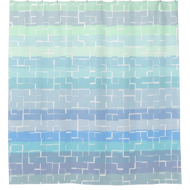 Elegant Pastel Multi-Color Abstract Pattern Shower Curtain (Front)