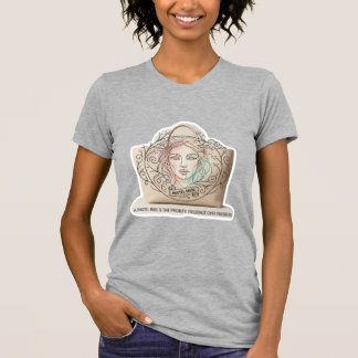 Elegant Pastel Muse Floral Line Art Aesthetic T-Shirt