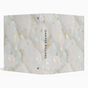 Elegant Pastel Opal Stone Girly 3 Ring Binder