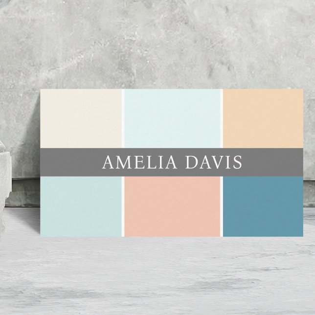 Elegant Pastel Palette Colors Pattern Business Card (Creator Uploaded)