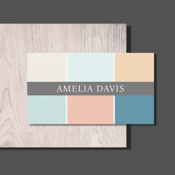 Elegant Pastel Palette Colors Pattern Business Card by pro_business_card at Zazzle