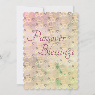 Elegant Pastel Passover Blessings Star of David Holiday Card