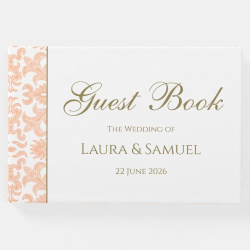 Elegant Pastel Peach Wedding Guest Book