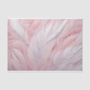 Elegant Pastel Pink and White Feather Texture  Tissue Paper
