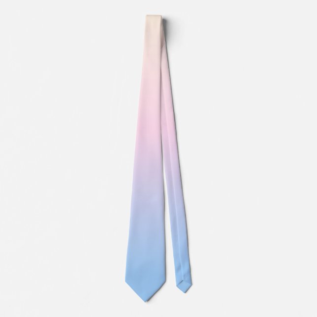 elegant pastel pink blue bright gradient colors neck tie (Front)