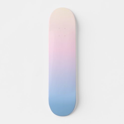 elegant pastel pink blue bright gradient colors skateboard