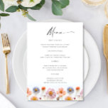 Elegant Pastel Pink Bohemian Wildflower Wedding Menu<br><div class="desc">For further customization,  please click the "Personalize this template",  then "Edit using Design Tool". Stylish editable easy to use wedding templates,  more items available in the store (invitations,  rsvp,  thank you cards,  stationery & decor). If you need help or matching items,  please contact me.</div>