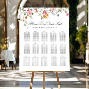 Elegant Pastel Pink Boho 15 Tables SEATING CHART Foam Board