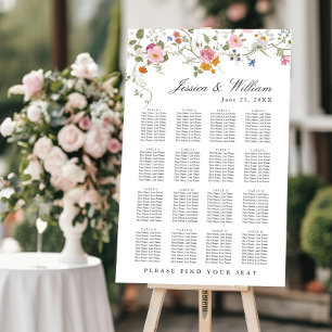 Elegant Pastel Pink Boho 16 Tables SEATING CHART Foam Board
