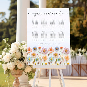 Elegant Pastel Pink Boho 8 Tables SEATING CHART Foam Board