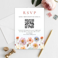 Elegant Pastel Pink Boho Wild Flowers Wedding