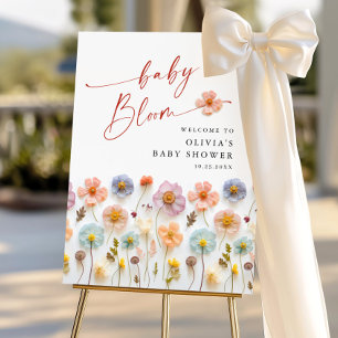 Elegant Pastel Pink Boho Wildflower BABY Shower Foam Board