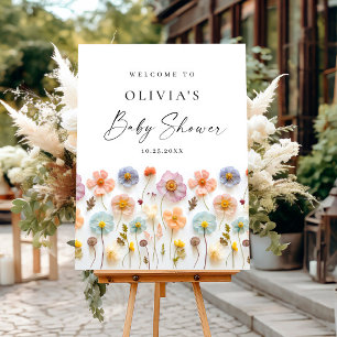Elegant Pastel Pink Boho Wildflower BABY Shower Foam Board