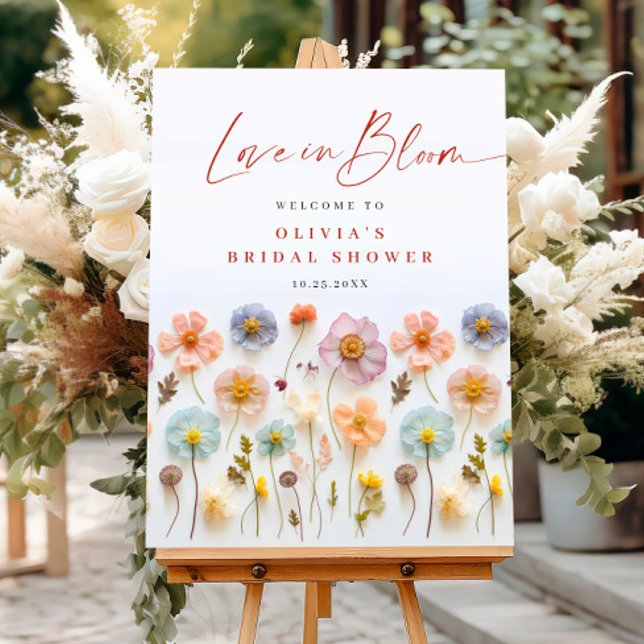 Elegant Pastel Pink Boho Wildflower Bridal Shower Foam Board (Creator Uploaded)