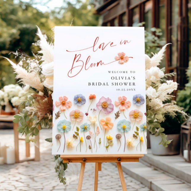 Elegant Pastel Pink Boho Wildflower Bridal Shower Foam Board (Creator Uploaded)