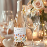 Elegant Pastel Pink Boho Wildflower Bridal Shower Sparkling Wine Label<br><div class="desc">For further customization,  please click the "Personalize this template",  then "Edit using Design Tool". Stylish editable easy to use wedding templates,  more items available in the store (invitations,  rsvp,  thank you cards,  stationery & decor). If you need help or matching items,  please contact me.</div>