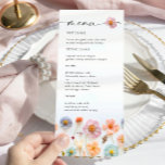 Elegant Pastel Pink Boho Wildflower Wedding Menu<br><div class="desc">For further customization,  please click the "Personalize this template",  then "Edit using Design Tool". Stylish editable easy to use wedding templates,  more items available in the store (invitations,  rsvp,  thank you cards,  stationery & decor). If you need help or matching items,  please contact me.</div>